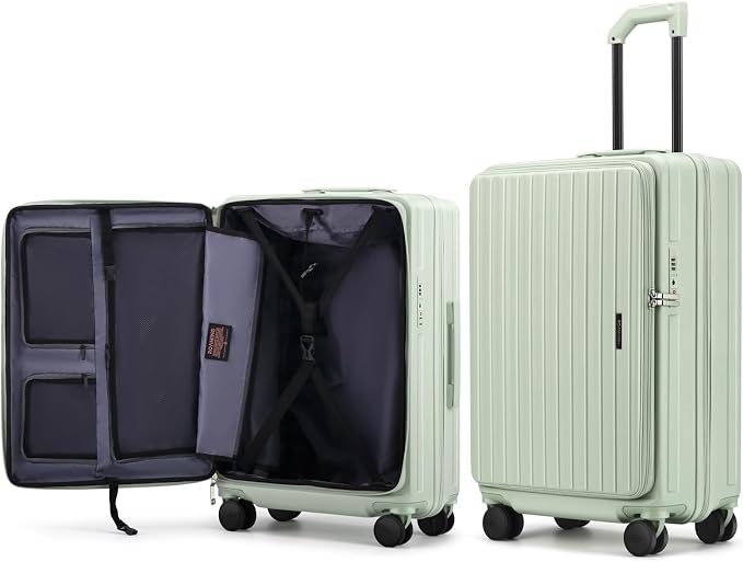 ROAMING Grace Expandable Carry On Luggage Airline Approved, 20 Inch Hardside Carry On Suitcase with Wheels, Travel Harshell Spinner Small Luggage with Tsa Lock, Jade cyan, 20-Inch Carry-On by ROAMING