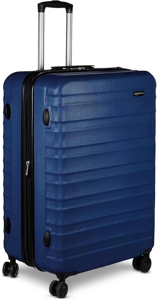 Amazon Basics 30" Hardside Large Checked Luggage with Multi-directional Wheels, Expandable for Up to 15% More Space, Scratch-Resistant Hardshell, Navy Blue by AmazonBasics