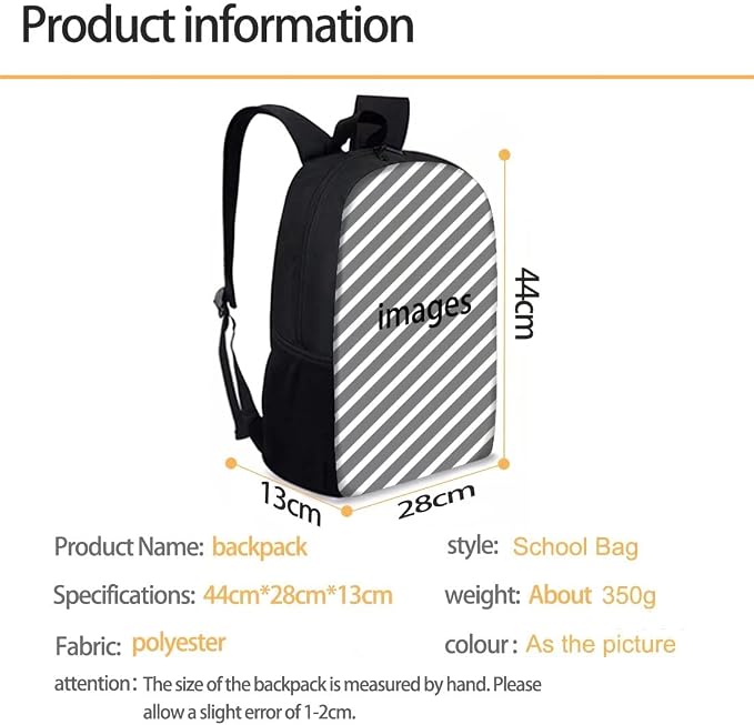 AFPANQZ Kids Backpack 3 Pieces Set Large Capacity School Bags with Heat Insulated Lunch Bags Small Pencil Bags 3 Pack - Image 2