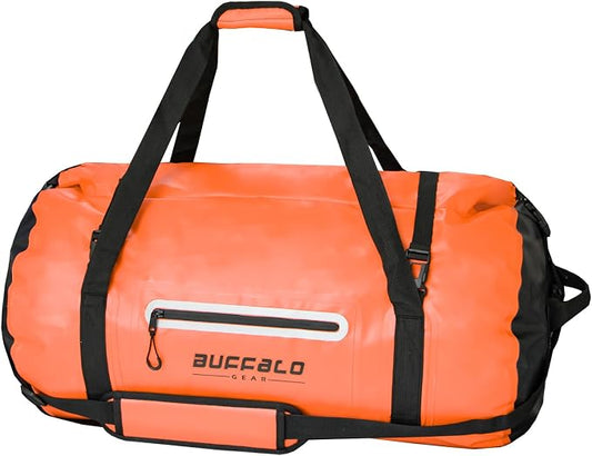 Buffalo Gear Waterproof Duffle Bag 40L 60L 80L Roll-top Dry Bag Heavy Duty Waterproof Duffel Travel Bag for Kayaking Rafting Boating Fishing Camping by BuffaloGear