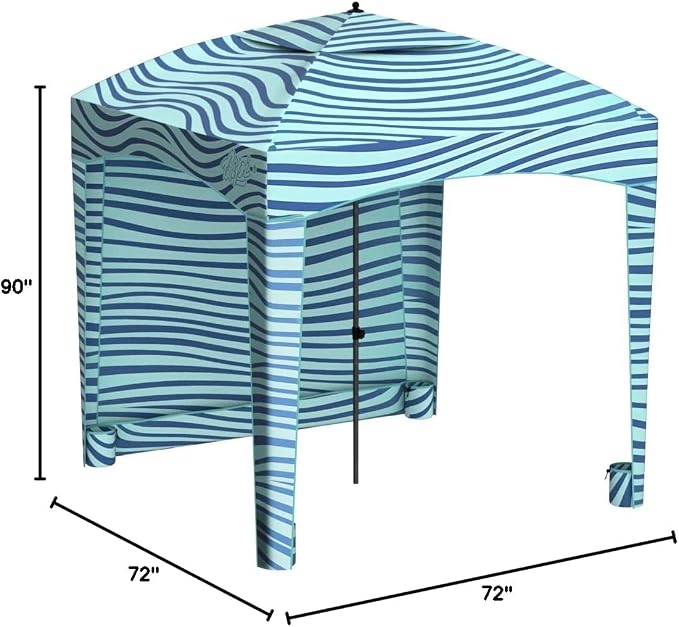 Qipi Beach Cabanas for Sand, Beach Canopy with Sandbags & Side Wall for Family, Easy Set Up Sun Shelter, UPF 50+ UV Protection with Roof Vent - Image 9