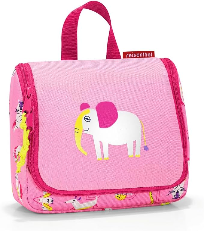 reisenthel Toiletbag S Kids, Small Hanging Travel Toiletry Organizer, ABC Friends Pink - Image 2