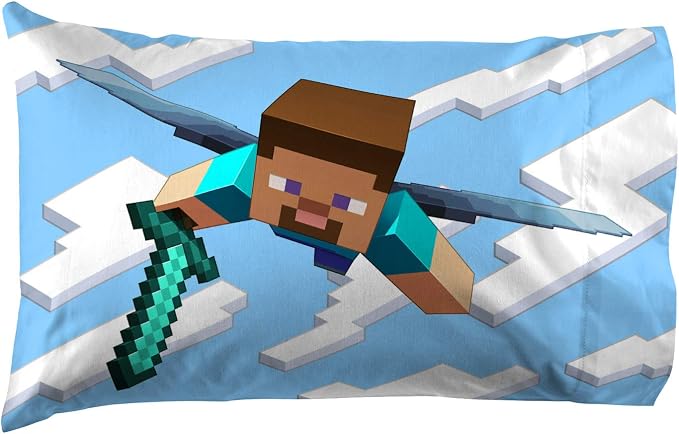 Minecraft Creeper Twin Comforter Set 5 Piece Kids Bedding for Boys, Green | Video Gaming, Bed in a Bag, Comforter Sheets Sham Pillowcase, Official Product, Soft Microfiber, Machine Washable, Boys Gift - Image 5