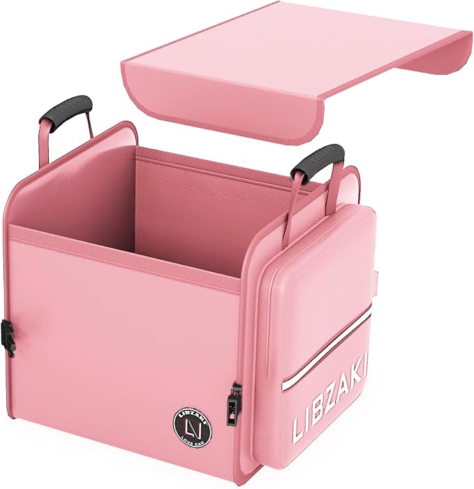 LIBZAKI Car Trunk Storage Organizer, Collapsible Trunk Storage Box for Car Truck SUV-Pink by LILIBZAKI