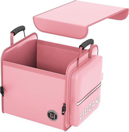 LIBZAKI Car Trunk Storage Organizer, Collapsible Trunk Storage Box for Car Truck SUV-Pink by LILIBZAKI