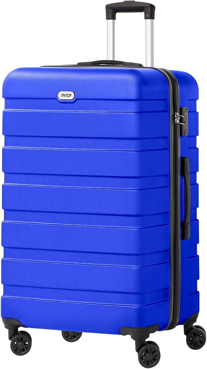 AnyZip Luggage PC ABS Hardside Lightweight Suitcase with 4 Universal Wheels TSA Lock Checked-Large 28 Inch Blue by YourBestTravelChoice