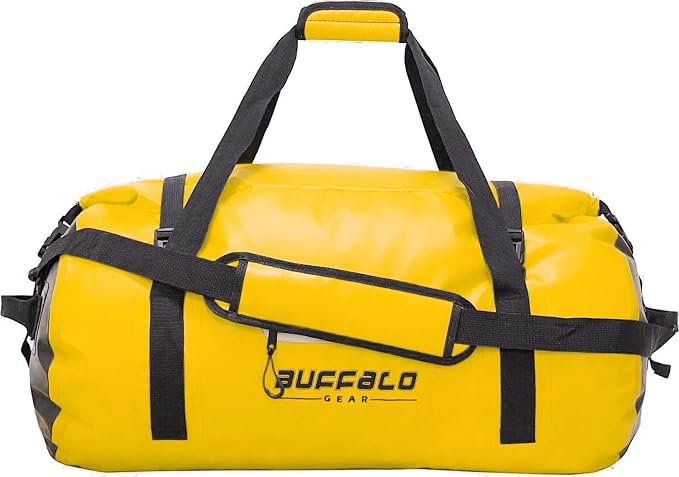 Buffalo Gear Waterproof Duffle Bag 40L 60L 80L Roll-top Dry Bag Heavy Duty Waterproof Duffel Travel Bag for Kayaking Rafting Boating Fishing Camping by BuffaloGear
