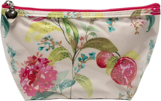 Jacaranda Living Small Cosmetic Bag - Water-Resistant, PVC-Lined - Pomegranate by JacarandaLiving