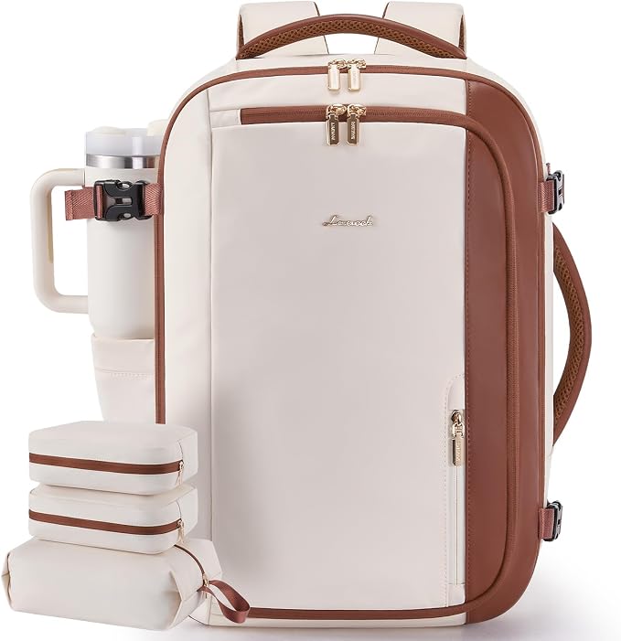 LOVEVOOK 40L Travel Backpack for Women,Carry on Luggage Backpack Flight Approved with 3 Packing Cubes,Waterproof Personal Item Travel Bag fits 17 Inch Laptop,Overnight Weekender Business Daypack by LOVEVOOK
