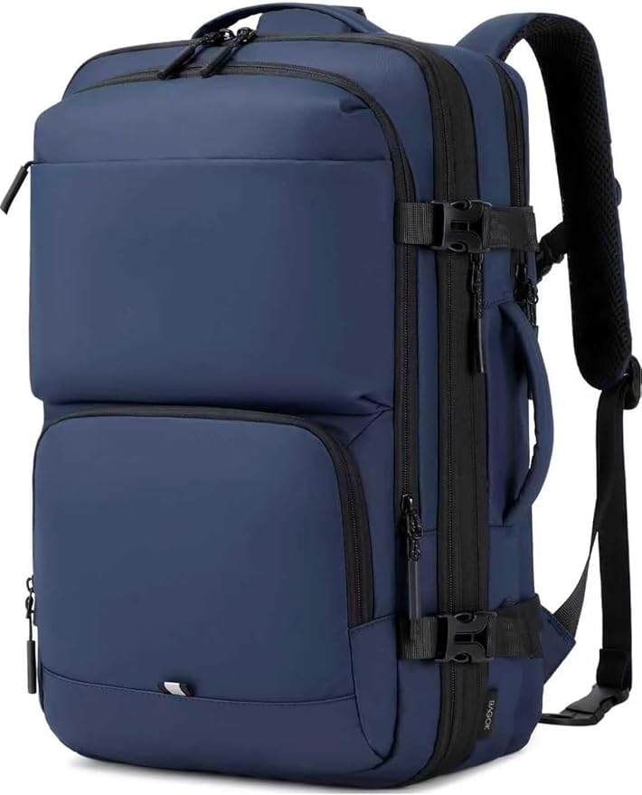 BAGOK Carry On Travel Backpack, 35L-40L Expandable Extra Large Airline Approved,Lightweight Daypack for Men and Women（Blue） by BAGOK
