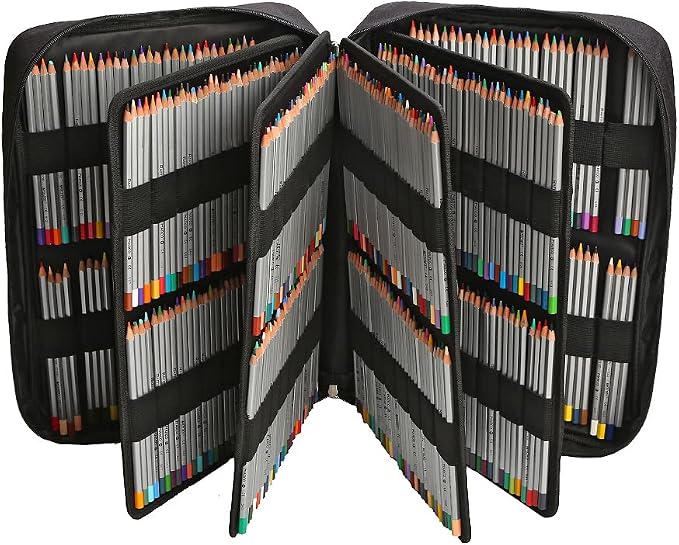 Lbxgap Portable Colored Pencil Case Holds 480 Slots Pencils or 320 to 328 Gel Pens Large Capacity Pencil Organizer with Handle Strap Handy for Colored Pencils & Gel Pen - Image 4