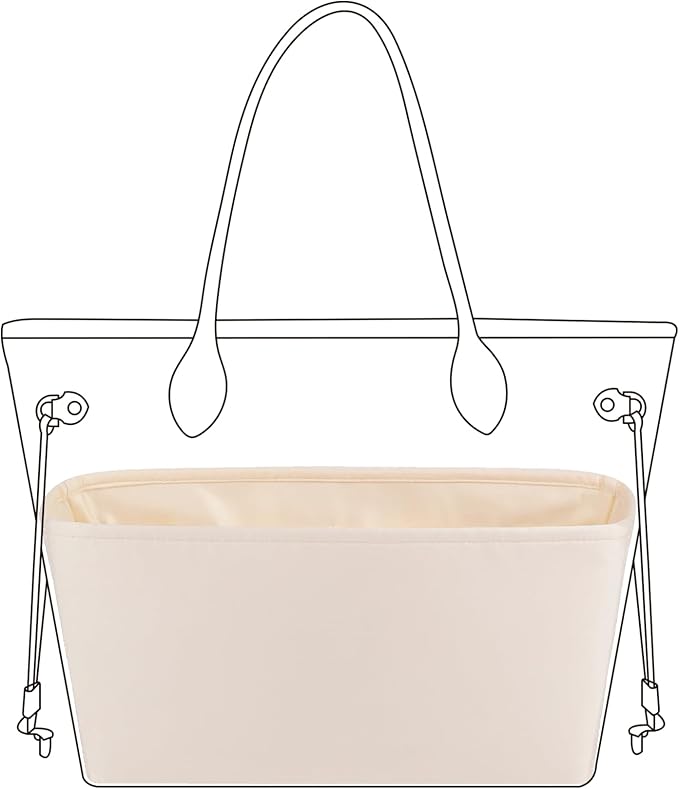 DGAZ Purse Organizer Insert Fits Neverfullbag BB/PM/MM/GM，Silk Bag Organizer，Luxury Handbag & Tote Shaper(Craie,BB) by DGAZ