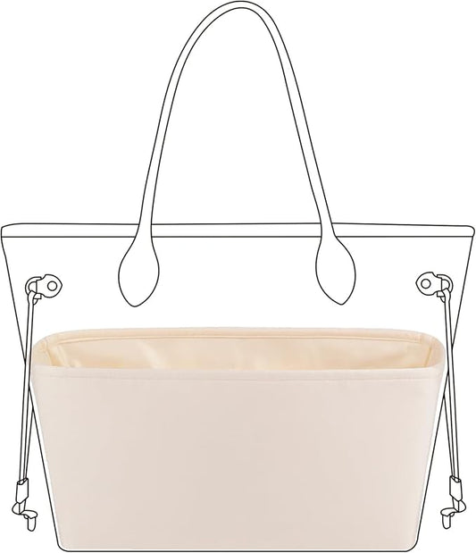 DGAZ Purse Organizer Insert Fits Neverfullbag BB/PM/MM/GM，Silk Bag Organizer，Luxury Handbag & Tote Shaper(Craie,BB) by DGAZ