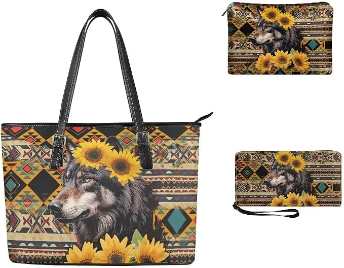 Women Purse Handbags Wallet Sets Leather Shoulder Tote Bag for Women,Top Handle Purse with Wrist Wallet Bag - Image 3