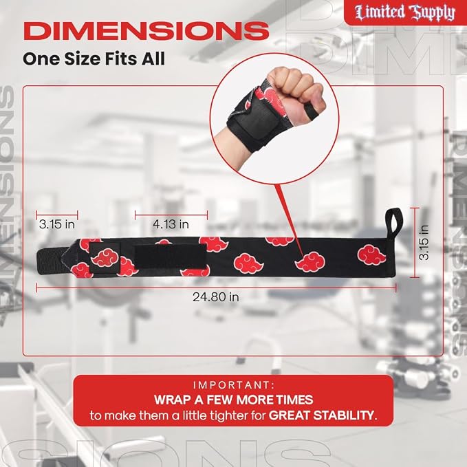 2pcs Anime Gym Bag for Women Men and Wrist Wrap Set - Foldable 55L Large Workout Duffle Bag with Shoe Compartment, 24" Lifting Straps Weightlifting, Powerlifting, and Improve Workout (Akat) - Image 5