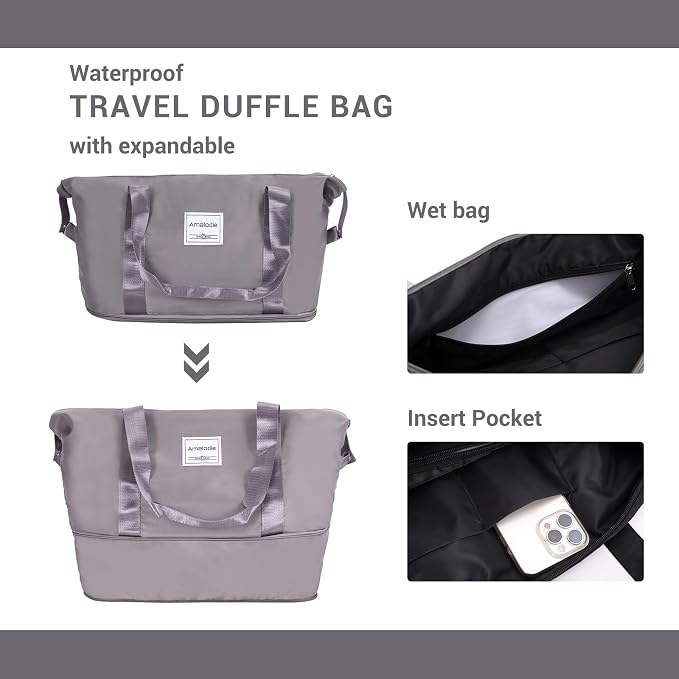 Amalodie Luggage Sets 5 Piece,Suitcases with Double Spinner Wheels,Hardcase 3 set Luggage with TSA Lock and Waterproof Travel Duffle Bag - Image 7