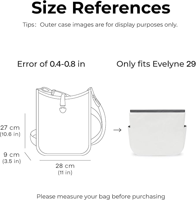 Lightweight Purse Organizer Compatible with HERMES Evelyne 29 | Handcrafted DuPont™ Tyvek®,Slate Gray Purse Handbag Organizer Insert, Precision 1:1 Custom Fit for Work, Travel & Daily Carry - Image 2