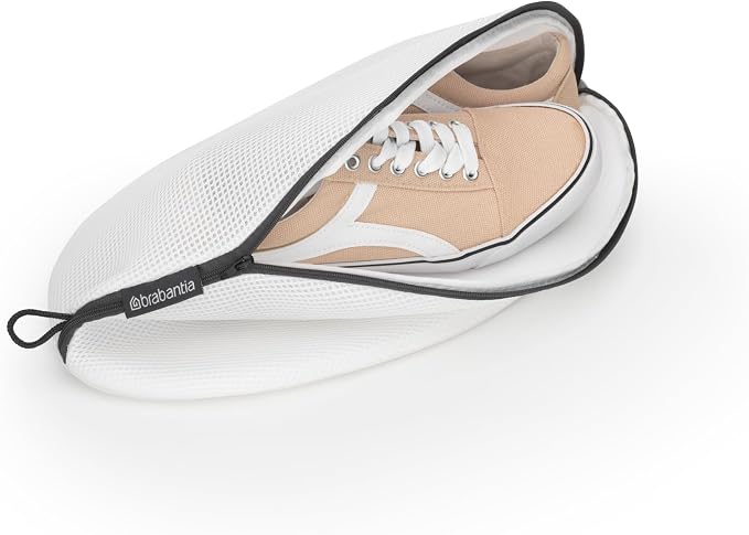 Brabantia Mesh Zip Up Sneaker Bag for Washing Machine - White Laundry Protector for Tennis, Running, Athletic Shoes - Image 3