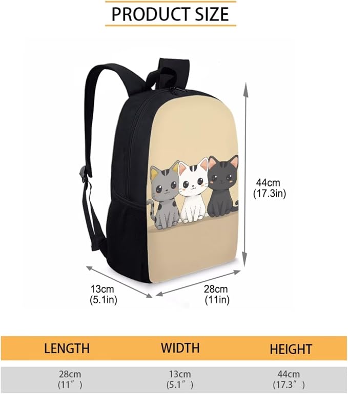 Cute Cat Backpack for Girls 8-10/10-12/12-14 with Lunch Box Middle School Bookbags for 7th Grade Gilrs Back Pack Lunchbox Set Kids Book Bag Lunchbag Student Schoolbag Pencil Case Set - Image 4