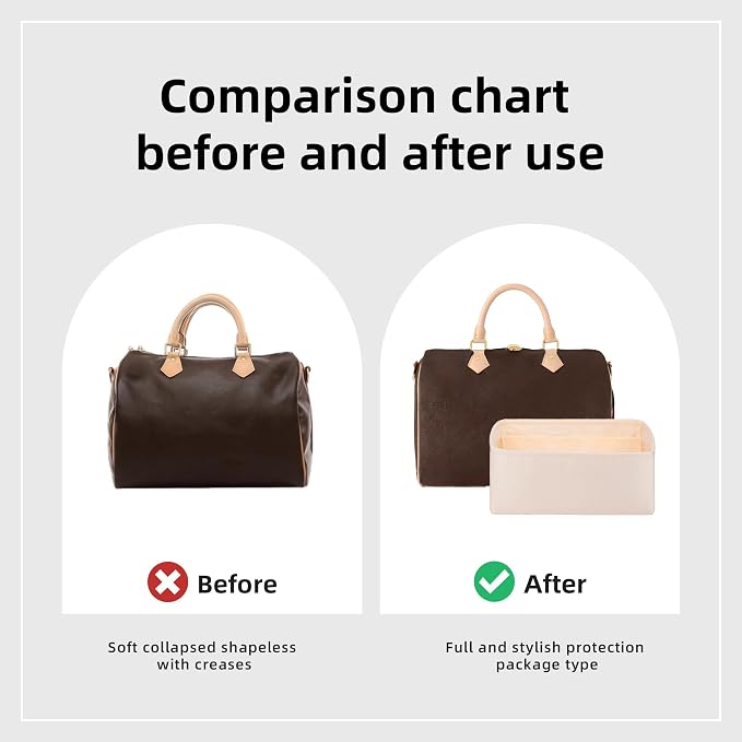 DGAZ Silk Purse Organizer Insert Fits LV Speedy 16/20/25/30/35/45 bags，Silky Smooth Bag Organizer，Luxury Handbag & Tote Shaper（Craie，SP45） - Image 4