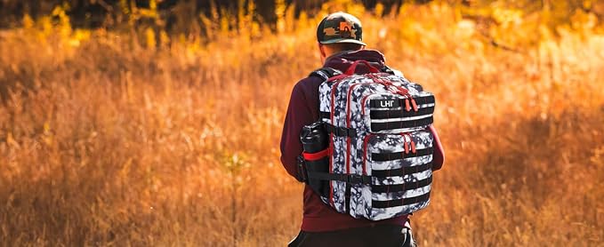 LHI Military Tactical Backpack for Men and Women 45L Army 3 Days Assault Pack Bag Large Rucksack with Molle System Black and white - Image 7
