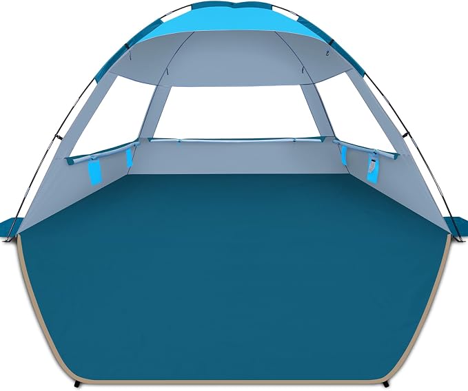 COMMOUDS Beach Tent Sun Shelter for 3/4/6/8 Person, UPF 50+ UV Protection Beach Shade Canopy Tent, Lightweight, Easy Set Up and Carry by COMMOUDS