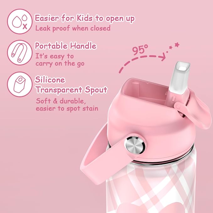 ACESAK Backpack for Girls with Insulated Water Bottle, Bookbag Backpack for Girls Kids, 14oz Kids Water Bottle Stainless Steel, Lunch Bag & Pencial Case, Back To School Gift (Pink) - Image 6