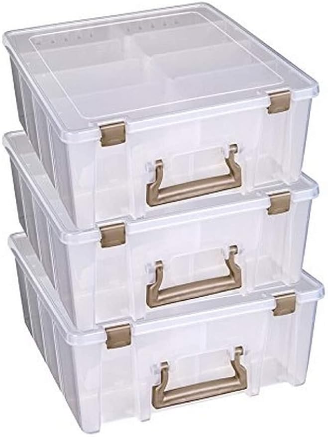 ArtBin Super Satchel Double Deep 3-Pack Portable Craft Organizers with Handles, [3] Plastic Storage Cases for Art & Craft Supplies - Image 2