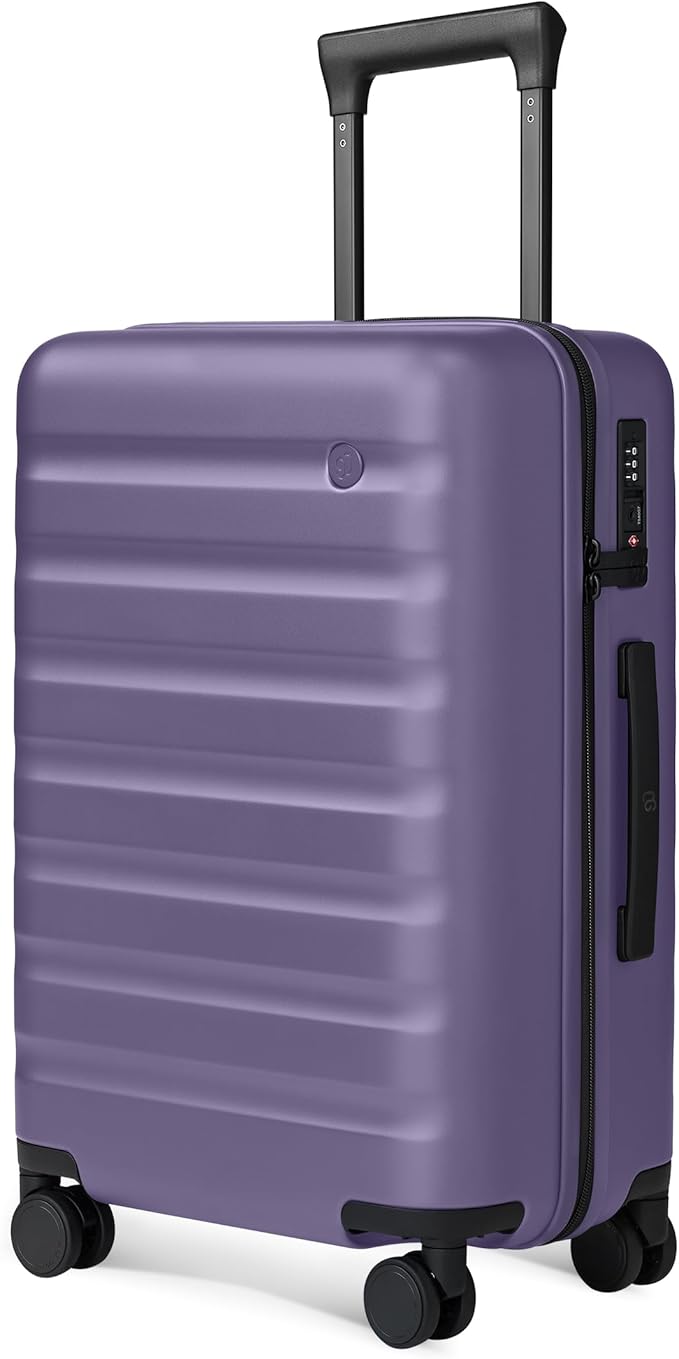 NINETYGO Carry On Luggage 22x14x9 Airline Approved, 20 Inch Luggage with Smooth Spinner Wheels, Lightweight, Hard Shell PC Suitcase Carry-On, Travel Luggage, TSA Approved (Purple, Rhine Basic2.0) by NINETYGO