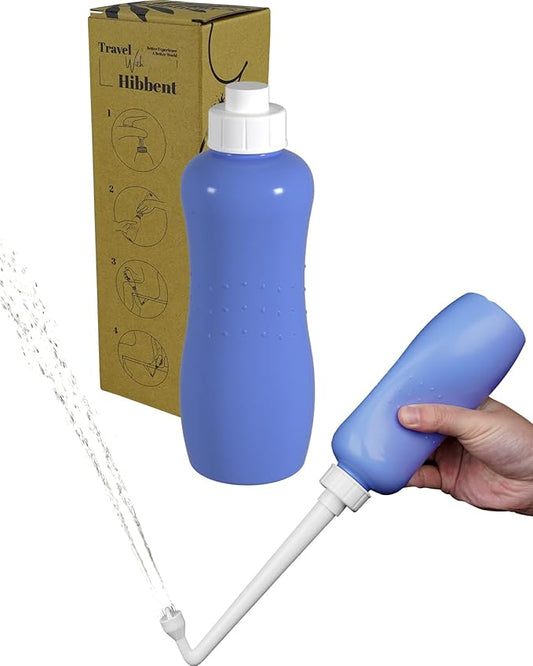 Hibbent Portable Bidet for Travel, Handheld Travel Bidet for Personal Hygiene Care, Personal Cleansing Use, Extended Nozzle, 17oz(500ml) Bathroom Toilet Spray, Purple