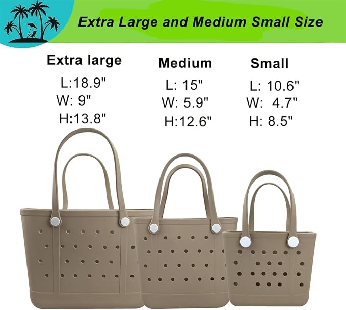 Extra Large Rubber Beach Bag Tote Bag for Women Waterproof Bag | Waterproof EVA Beach Tote with Zipper Pocket & Non-Slip Bottom | Sturdy Tote for Beach Pool Boat Groceries & Travel - Image 6