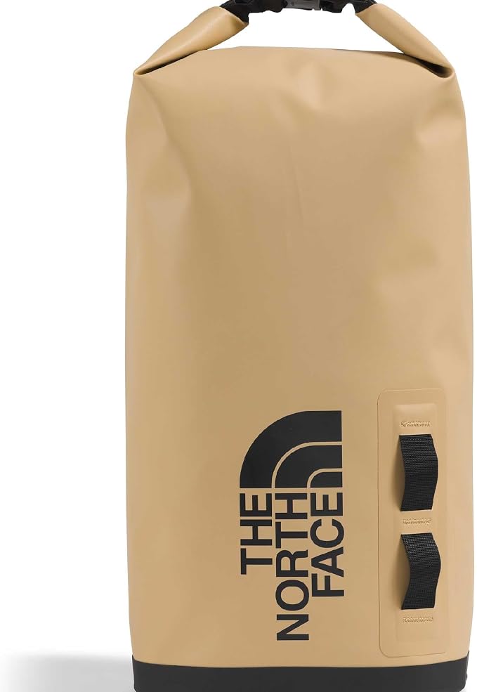 The North Face Base Camp Dry Bag - Roll-Top Waterproof Stuff Sack, Ideal for Camping Gear & Kayak Accessories, Khaki Stone/TNF Black, 12 Liters | Roll-Top Waterproof Stuff Sack, Ideal for Camping Gear & Kayak Accessories by Unknown