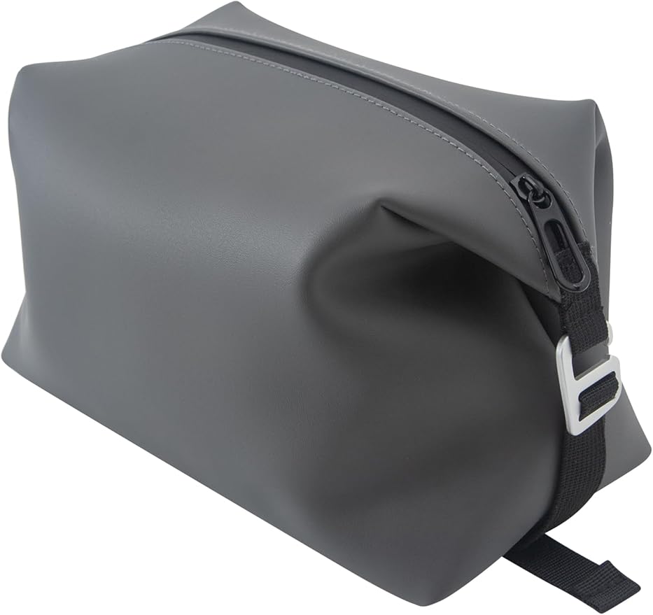 6"x 9.84" 4.5L Large Silicone Toiletry Bag,Waterproof Leakproof Foldable Travel Organizer,Dopp Kit Alternative for Men & Women,Grey by Onbagway