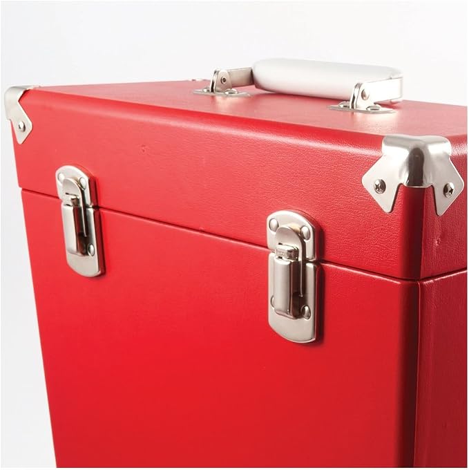 GPO Portable Retro Style Carry Case for LPs, Albums and 12Inch Vinyl Records (Holds 30 Albums) - Image 2