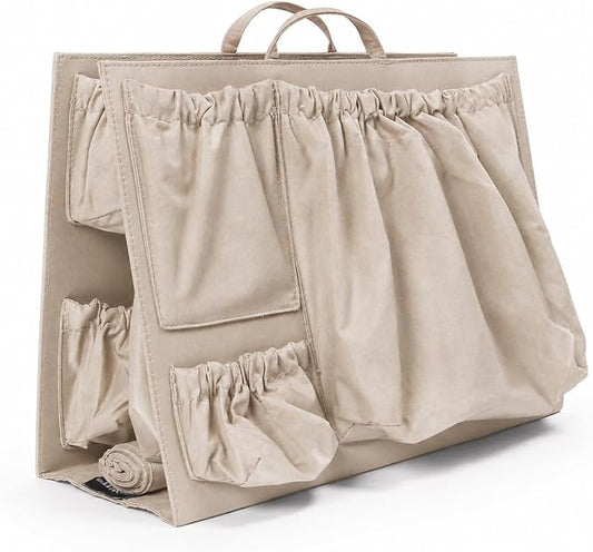 ToteSavvy Diaper Bag & Purse Organizer Insert – 11 Pockets, Fits Handbag, Backpack, Tote – Stylish Removable Divider Caddy – Insulated Pocket & Mat – Nylon, 14x10x4 (Canvas, Original) by ToteSavvy