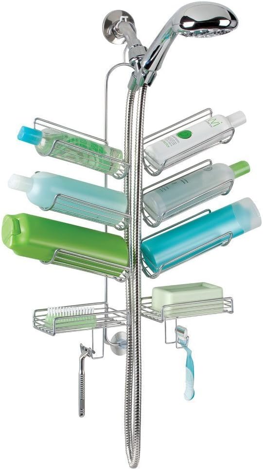 iDesign Steel Hanging Shower Caddy, The Verona Collection – 25” x 14” x 4”, Silver - Image 3