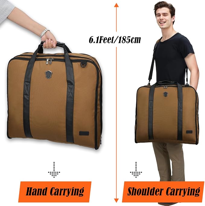 WELKINLAND 2-Suit Carry On Garment Bag for Travel, 30-L Suits Holder Travel Bag, 8-Pocket Garment Bag for Men, Wrinkle-Free Travel Garment Bags for Suits, Durable Suit Carrier Garment Travel Bag - Image 9
