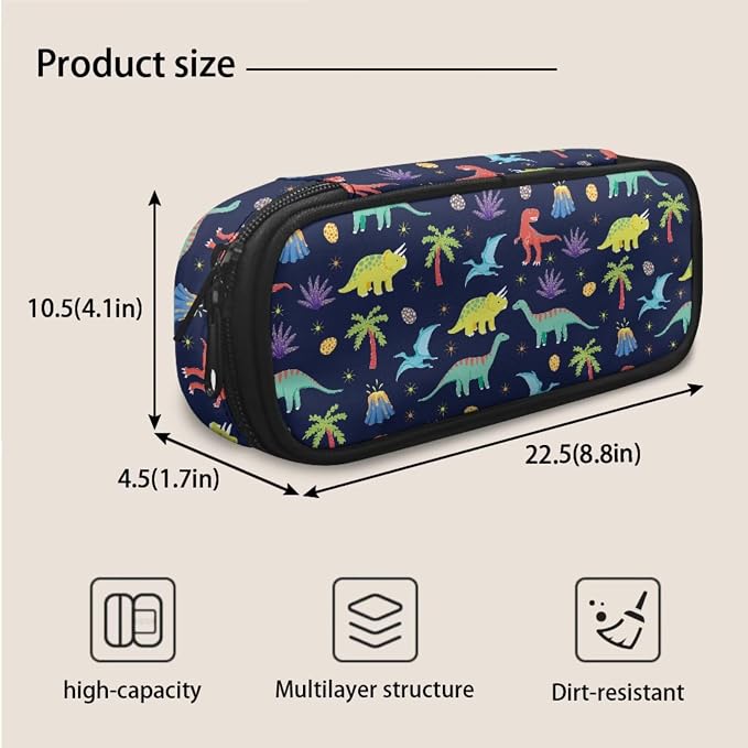 Dinosaur Boys Bookbag Kids Backpack for Boys Elementary Kindergarten Preschool School Bag Set with Lunch Box and Pencil Case, 3Pcs - Image 7