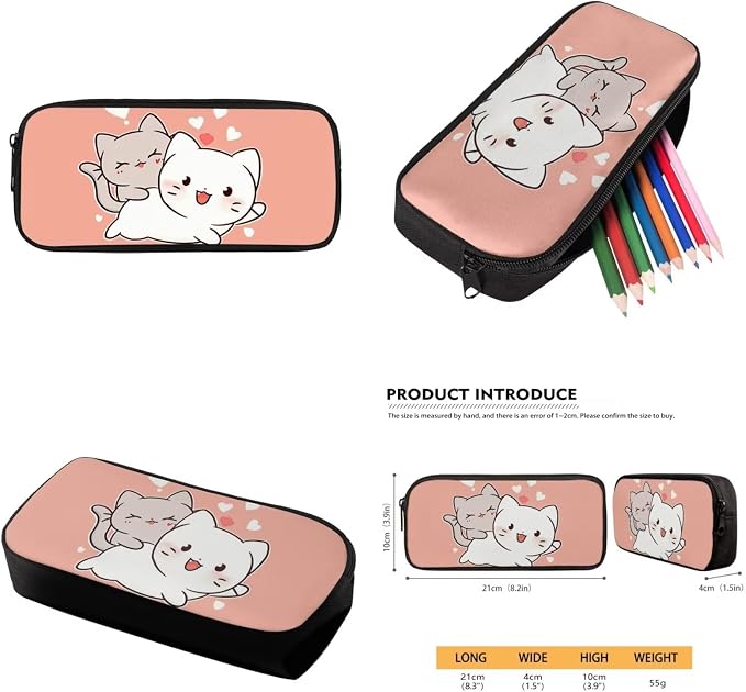 Cat Backpack with A Lunch Box for Girls Third-Grade Cute Bookbag for Girls 8-12/10-12/6-8 Elementary School Book Bag Lunchbox Set Kids Schoolbag Lunchbag Pencil Case Water Bottle Holder - Image 6