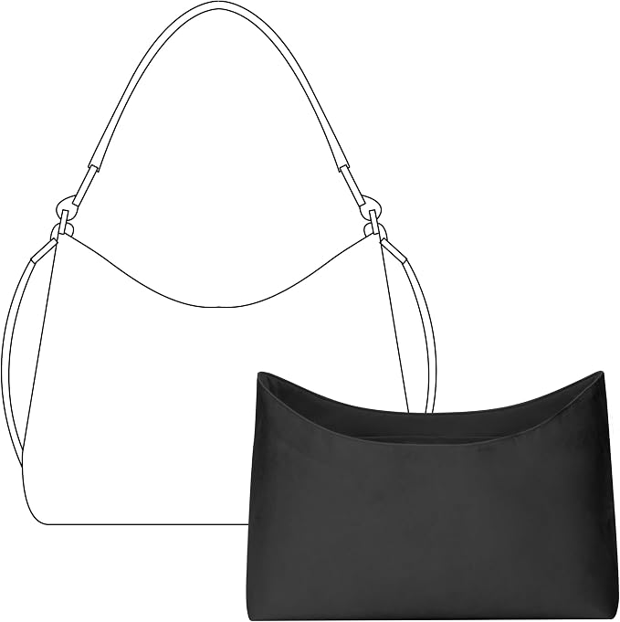 Handbag Organizer Insert for COACH Laurel Large Shoulder Bag (Large Laurel 36cm length), Custom Fit Inside Premium Matte Black Lightweight WaterResistant Tote Bag Insert by FANJIProject