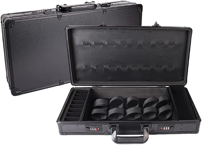 GYKLE Black Barber Case, Large Barber Carrying Suitcase with Code Lock | Large Space, Comes with Shoulder Strap, Aluminum Clippers Case, Hair Cutting Tools Organizer Box by GYKLE