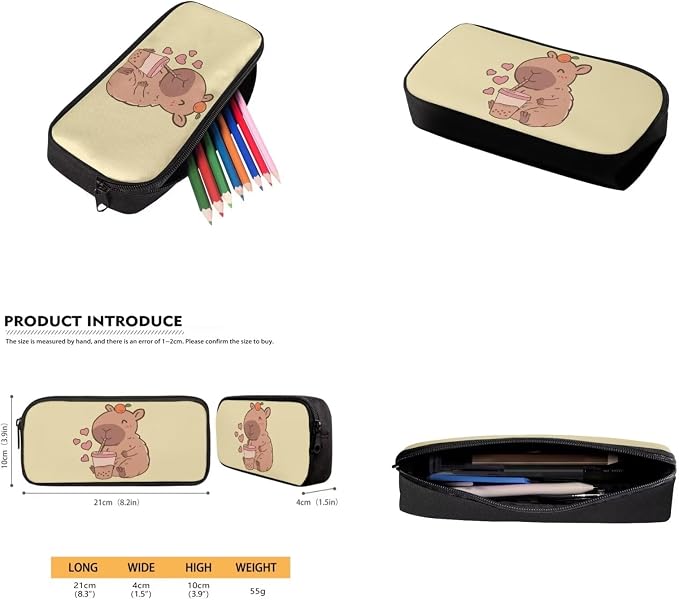 Cute Capybara Girls Backpacks Ages 8-10 with Lunchbox Lightweight School Bags for Girls with Lunch Bag Cute Pencil Cases for Middle School High School - Image 5