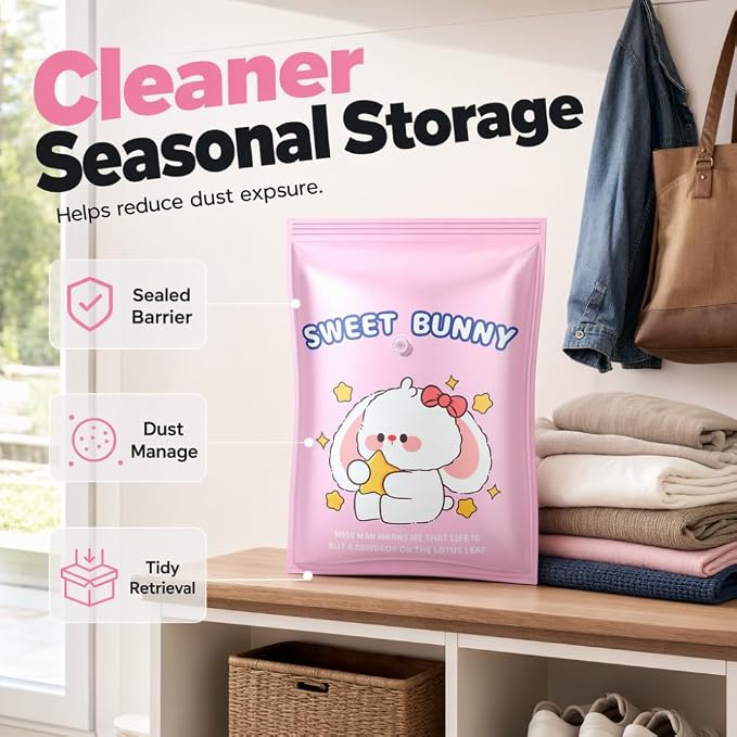 Vacuum Storage Bags with Pump, Thick Space Saver for Blanket & Comforters (4pcs + Vacuum Hand Pump) - Image 7