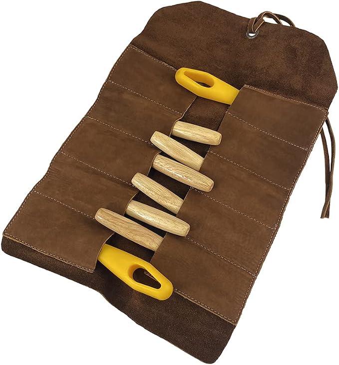 Hide & Drink, Rustic Small Tool Roll-Up Bag (10 Slots), Portable Carry-On Pouch, Workshop Storage, Woodworking Tools Organizer, Vintage, Full Grain Leather, Handmade, Swayze Suede - Image 4