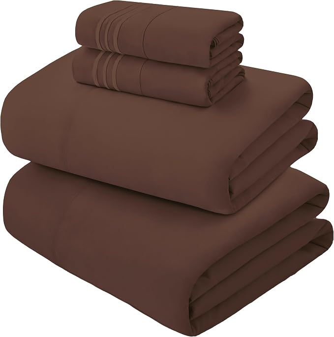 Mocassi 4-Piece Extra Deep Pocket 16-24 Inch Air Mattress Bed Sheet Set- 4PC Sheet Set with Smart Pockets Ideal for Air Beds, RVs, Camping and Guest Rooms Premium Hotel Quality, Queen, Brown - Image 5