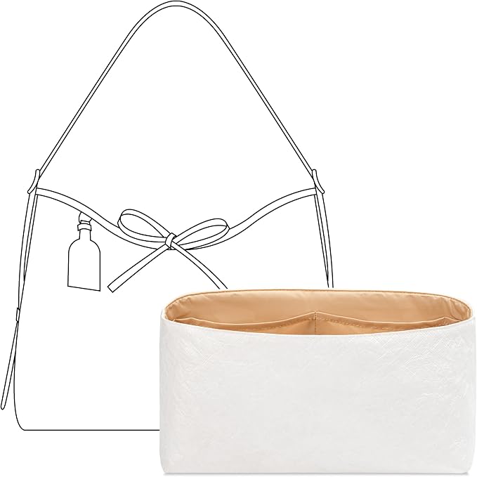 Purse Organizer Insert for LV Carryall MM Handbag, Custom Fit Inside Premium Vanile Lightweight Water Resistant Tote Bag Insert with Cup Holder Accessories by FANJIProject