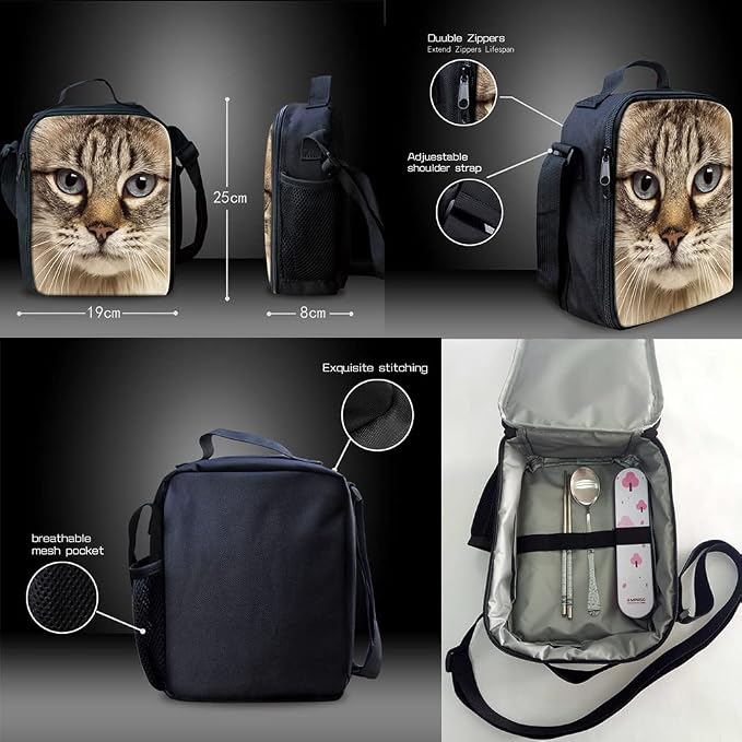Mumeson Horse Sunflower Backpack Set for Women Girls Teen School, Big Capacity Bookbag Rucksack with Insulated Lunch Bag and Small Pencil Case, 3 Piece Back to School Supplies Set - Image 7