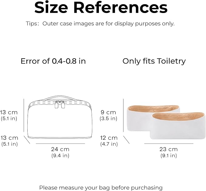 Purse Organizer Insert Compatible with LV Toiletry | Handcrafted DuPont™ Tyvek®, Precision 1:1 Custom Fit, Vanile, Lightweight, Keep Bag Clean & Protected for Travel & Commute - Image 2
