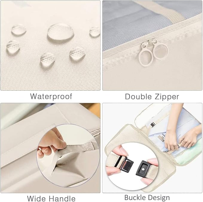 8 Pcs Packing Cubes, Travel Luggage Organizer for Men and Women, Toiletry Bag, Packing Cubes for Travel - Set of 8, 2. Beige, 9 Pieces Set with Toothbrush Holder, Travel Accessories - Image 4