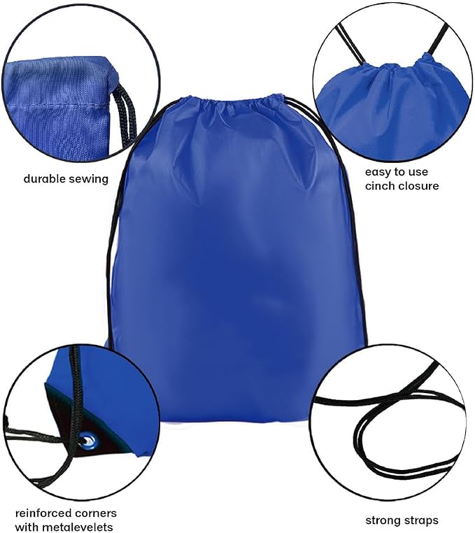 Drawstring Backpack Bulk 30 packs Draw String Backpack Bags DIY Gym Sports trip Traveling Yoga ride Pedestrianism Cinch Bag Sackpack Drawstring (royal blue) - Image 3